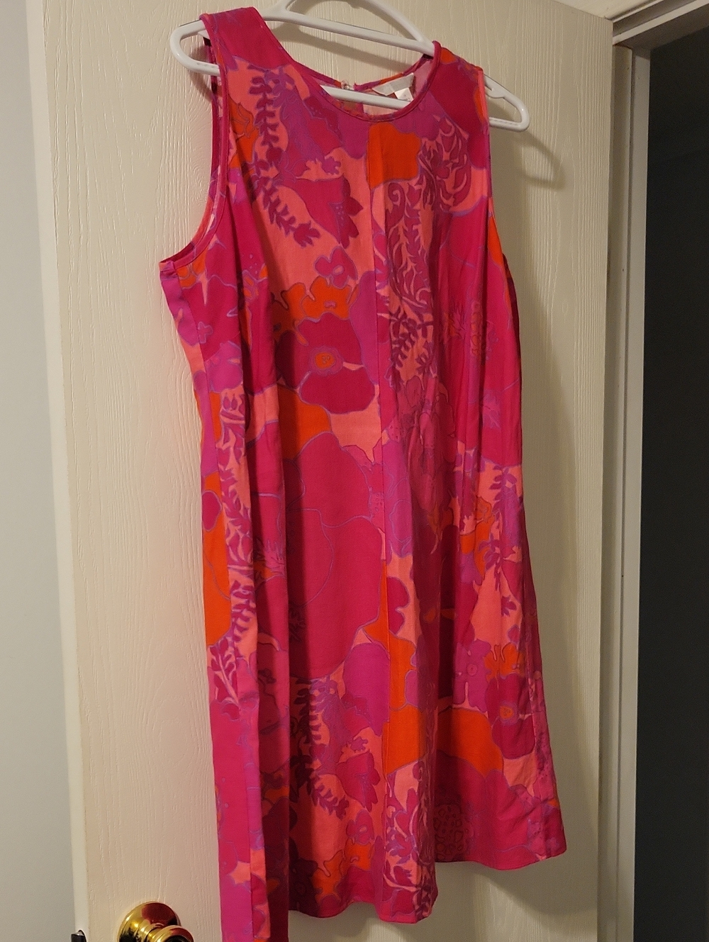 London Times Woman Linen Blend Floral Sundress